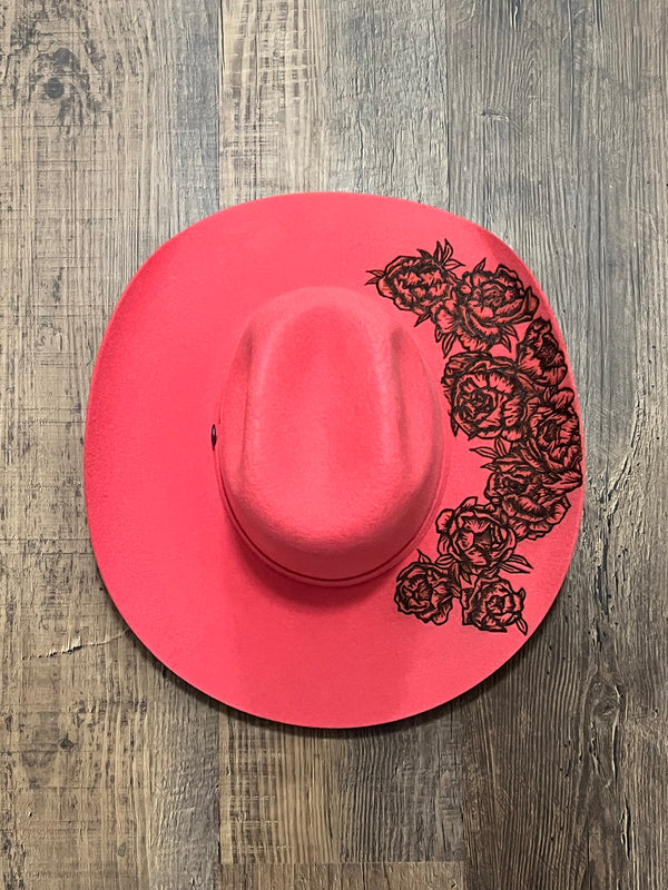 American Fucsia 1/2 Burn Brim Design Size Small (Fits 6-7/8 to 7)