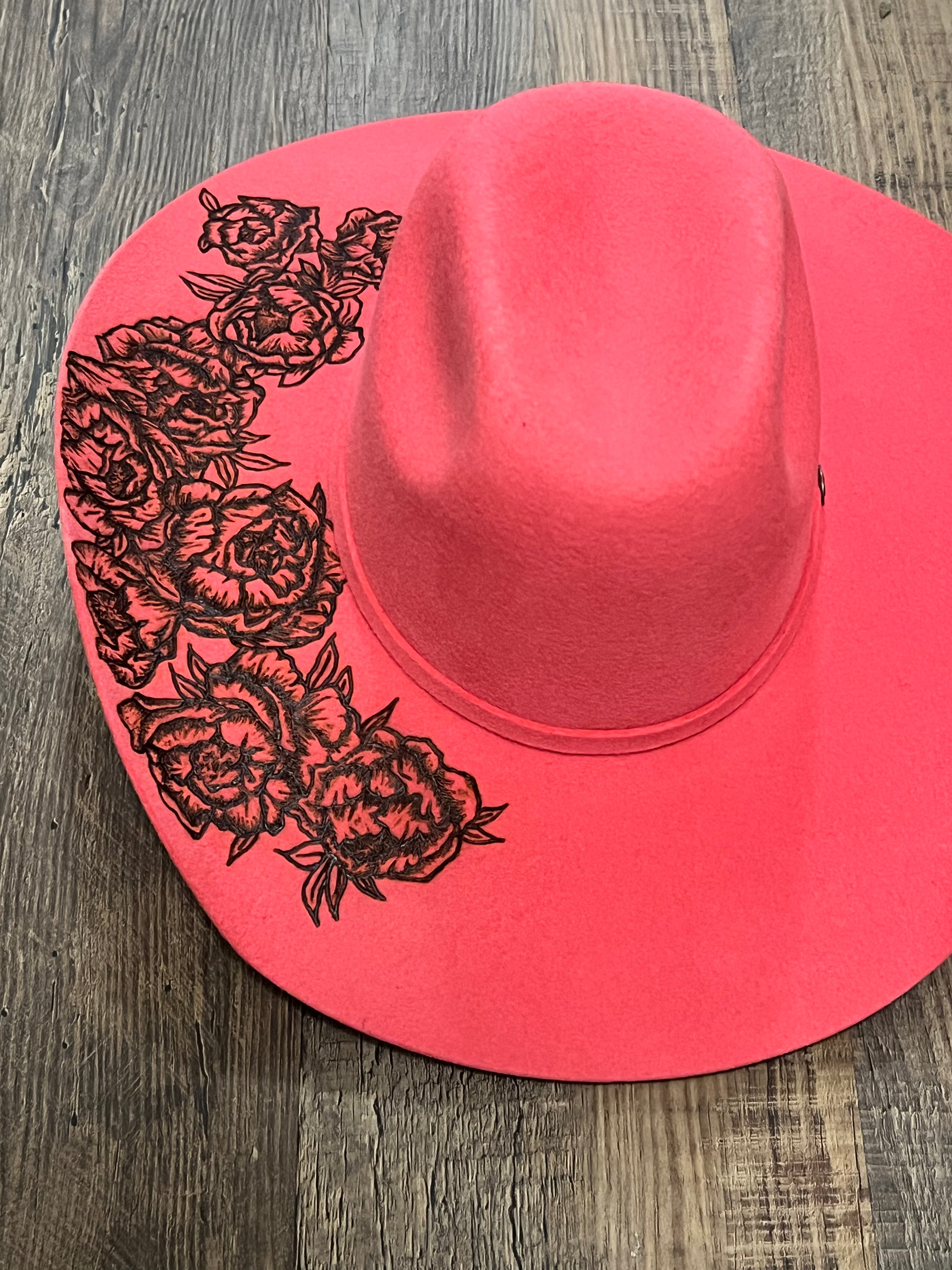 American Fucsia 1/2 Burn Brim Design Size Small (Fits 6-7/8 to 7)