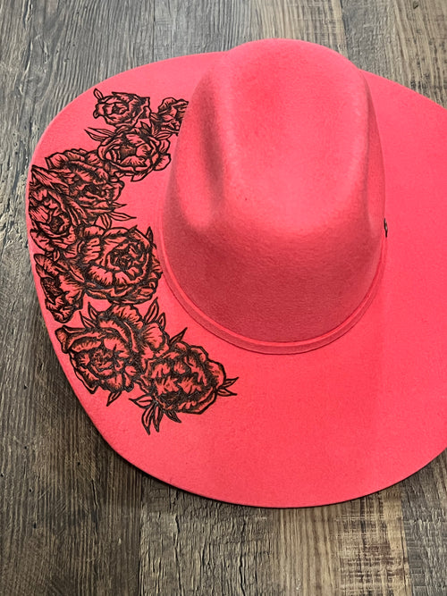 American Fucsia 1/2 Burn Brim Design Size Small (Fits 6-7/8 to 7)